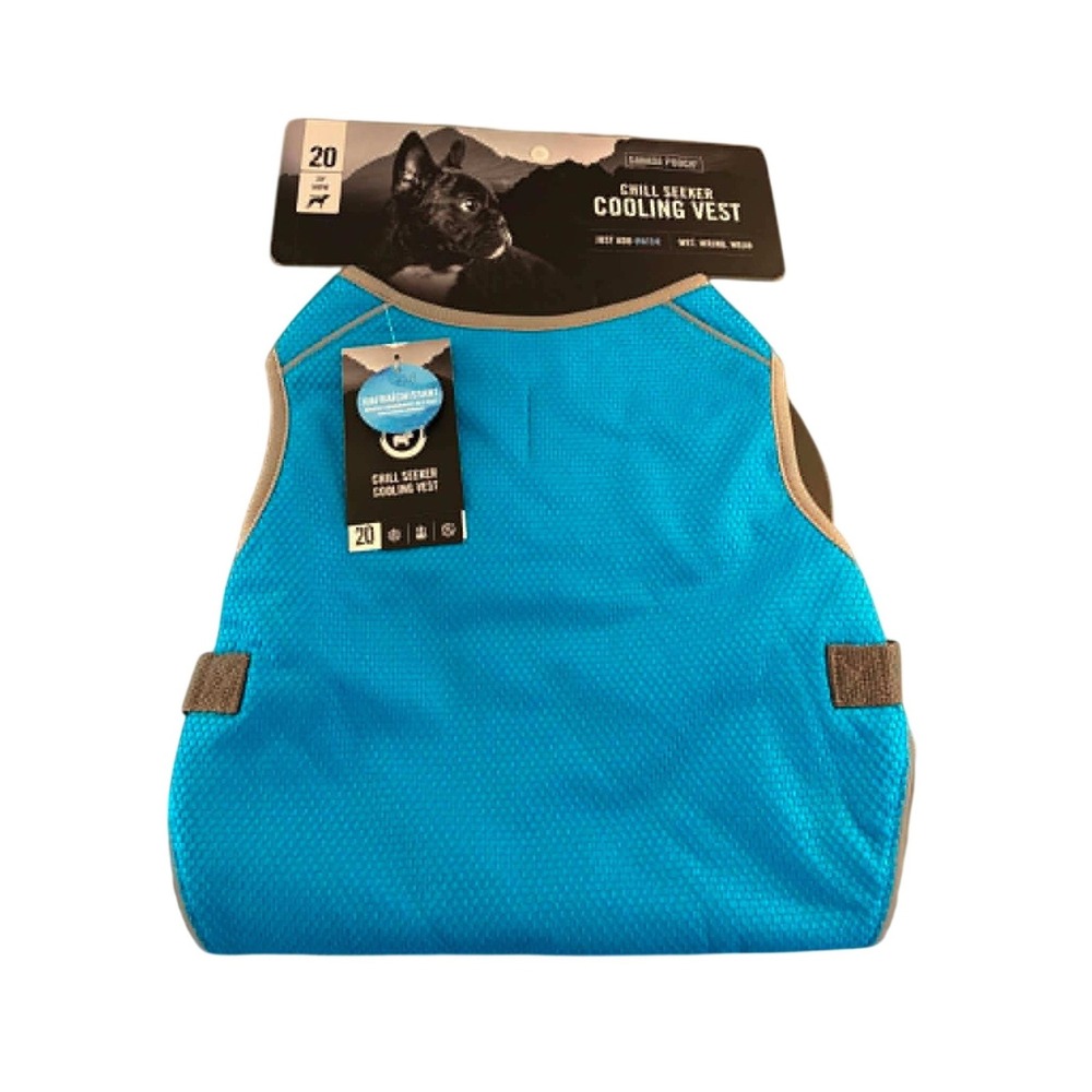 Canada Pooch Cooling Vest Dog Size 20 Blue NEW Chill Seeker Reflective Mesh